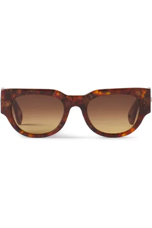 Lanvin Tortoiseshell-effect geometric-frame sunglasses