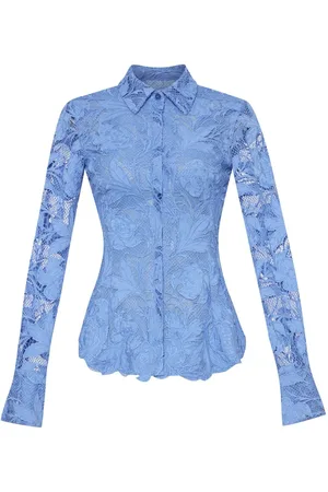 Oscar de la Renta Poppy guipure lace blouse