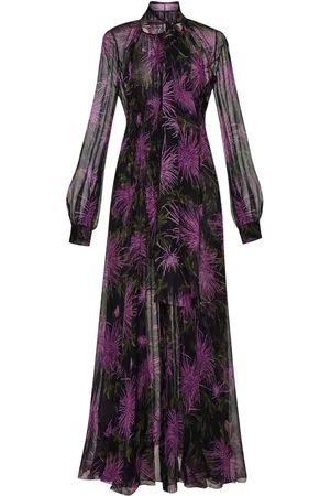 Oscar de la Renta Chrysanthemum chiffon maxi dress