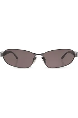 Balenciaga Logo-engraved rectangle-frame sunglasses
