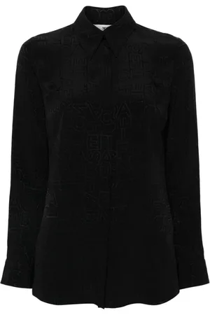 Elisabetta Franchi Logo-jacquard georgette blouse