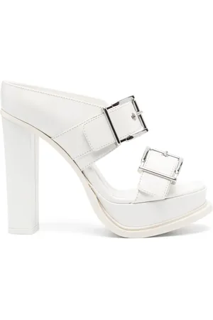 Alexander McQueen 120mm leather platform mules