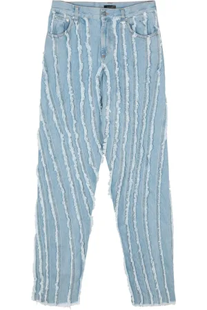 MUGLER Frayed panelled jeans