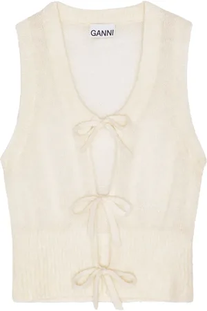 Ganni Knitted tie string vest