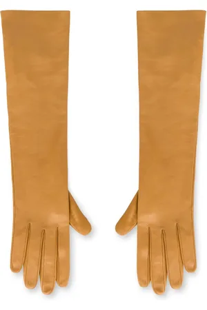 Serafini Leather elbow-length gloves