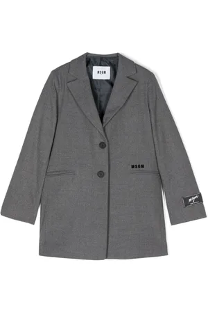 Msgm Logo-embroidered coat