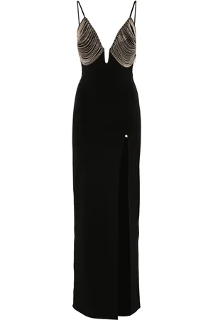 NISSA Fringe-detail maxi dress