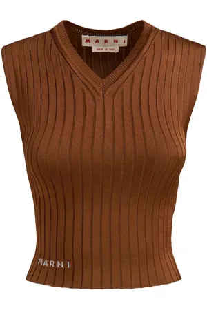 Marni V-neck knitted top