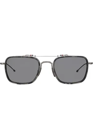 Thom Browne Tortoiseshell rectangular-frame sunglasses