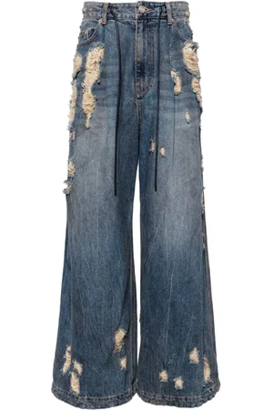 JUUN.J Oil-wash wide-leg jeans