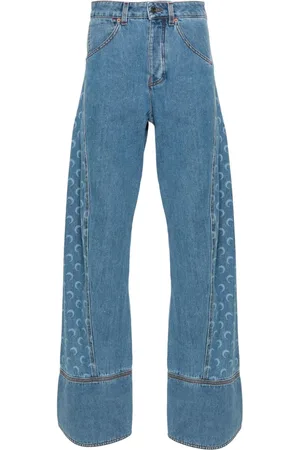 Marine Serre Moon-laser curved jeans