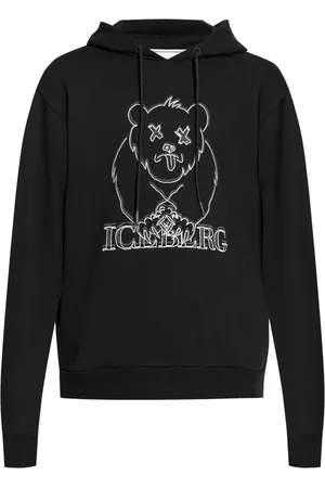 Iceberg Logo-embroidered cotton hoodie