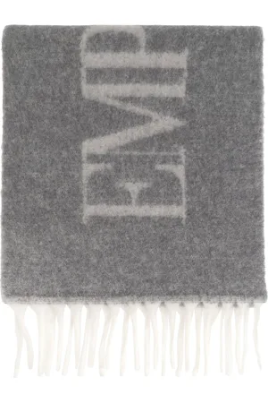 Emporio Armani Logo-jacquard alpaca scarf