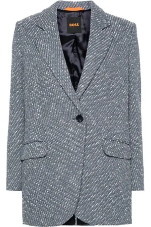 HUGO BOSS Single-breasted tweed blazer