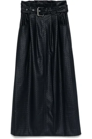ROTATE Paper waist midi skirt