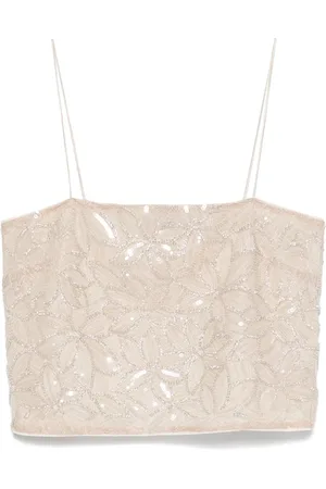 ROTATE Sequin embellished cropped blouse