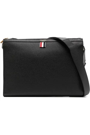 Thom Browne 4-Bar pebbled messenger bag
