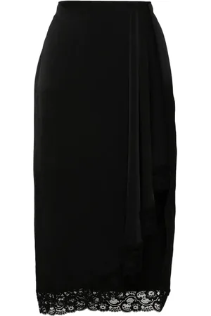 BLUMARINE Asymmetric lace-detail skirt