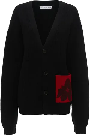 J.W.Anderson Flocked-flower patch-pocket cardigan