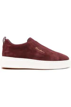santoni Suede slip-on sneakers