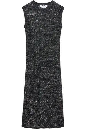 Msgm Sequin-embellished sheer midi dress