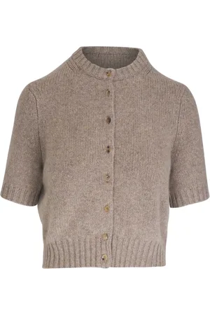 Khaite Short-sleeve cashmere-blend cardigan