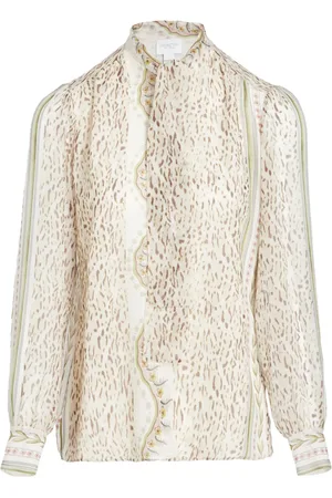Giambattista Valli Abstract-print silk-georgette blouse
