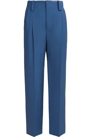 Marni Embroidered-logo virgin wool trousers