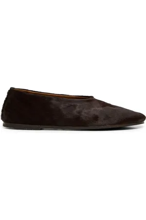 MARSÈLL Pointed-toe leather ballerina shoes