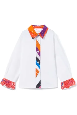 PUCCI Junior Iride-print poplin shirt