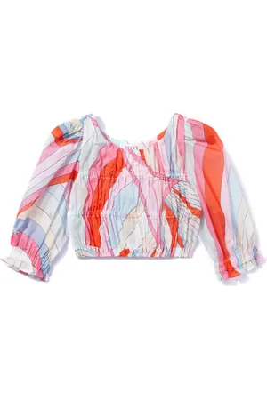 PUCCI Junior Iride-print cotton blouse