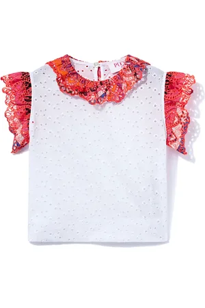PUCCI Junior Broderie-anglaise cotton blouse