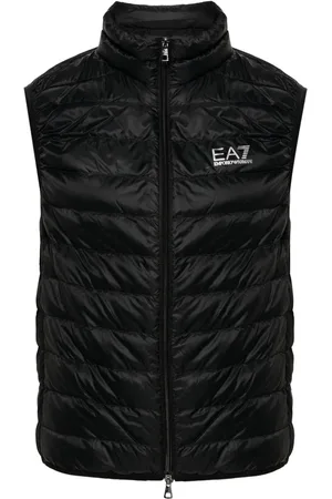 EA7 Logo-print padded gilet