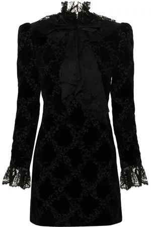 Saint Laurent Pussy-bow collar mini dress