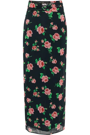 ROTATE Rose-print chiffon skirt