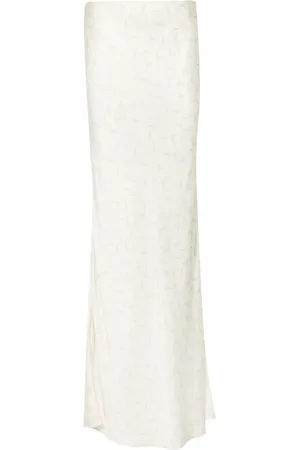 ROTATE Printed satin maxi skirt
