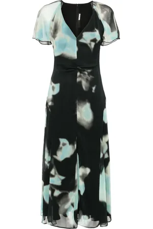 ROTATE Printed chiffon maxi dress