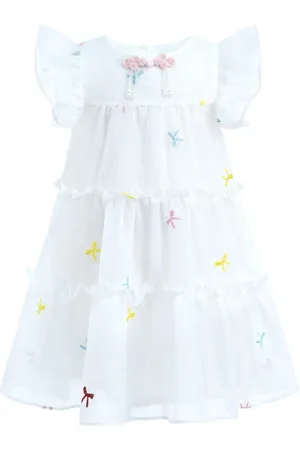 Mimi Tutu Floral-embroidery dress
