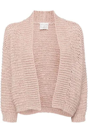 FORTE FORTE Open-knit shawl-collar cardigan