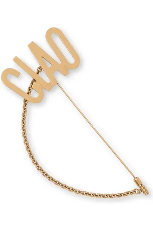 Moschino Ciao-lettering chain-detail brooch
