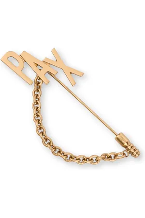 Moschino Pax-lettering chain-detail brooch