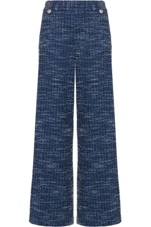 Maje Wide-leg tweed trousers