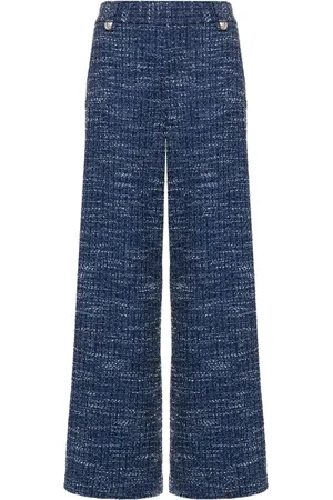 Maje Wide-leg tweed trousers