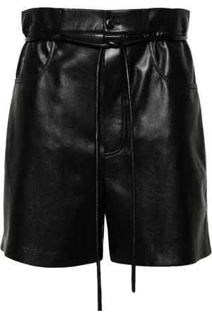 Nanushka Belted faux-leather shorts