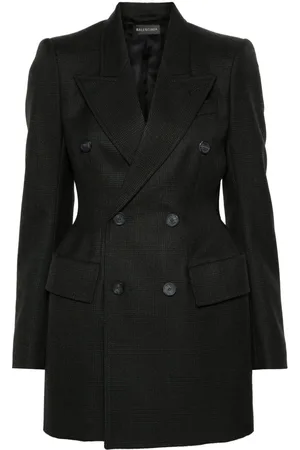 Balenciaga Hourglass checked wool blazer