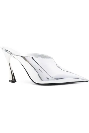 MUGLER 95mm leather fang mules