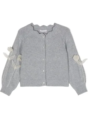 MONNALISA Floral-appliqu?? cardigan
