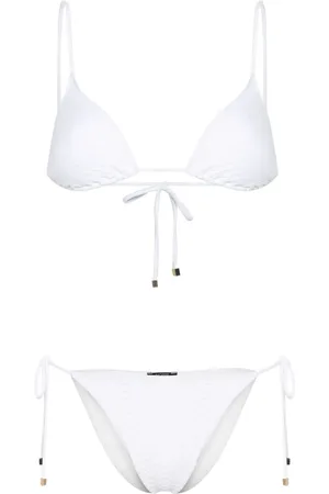 Noire Swimwear Nikki snakeskin-effect bikini set