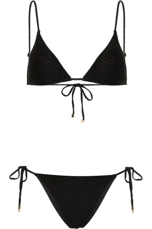 Noire Swimwear Nikki snakeskin-effect bikini set