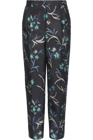 Giorgio Armani Floral-print straight trousers